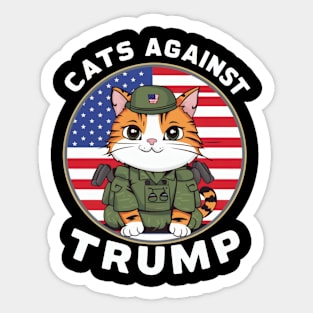 Cats against trump Sticker